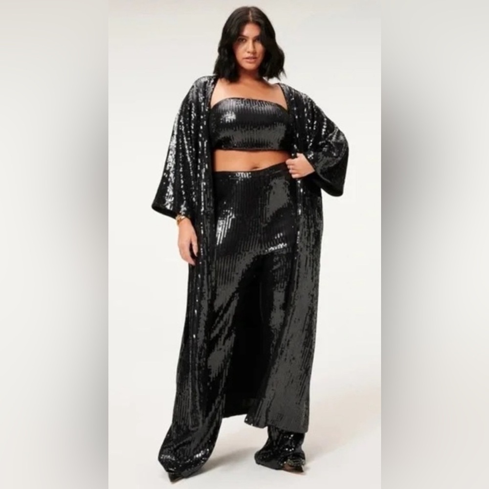 Good American Black Sequin Duster